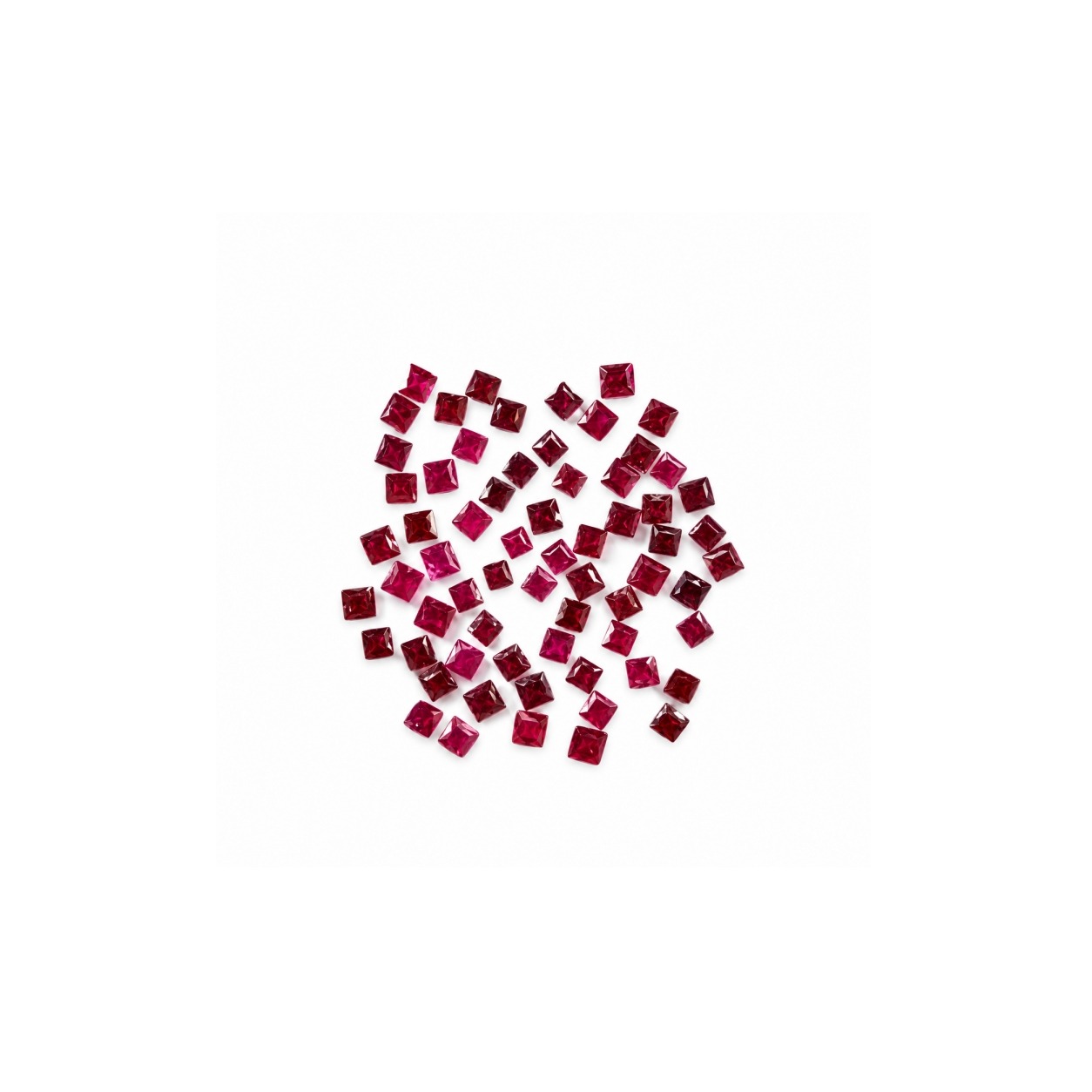 Lot 5 rubis carrés 0.1 cts